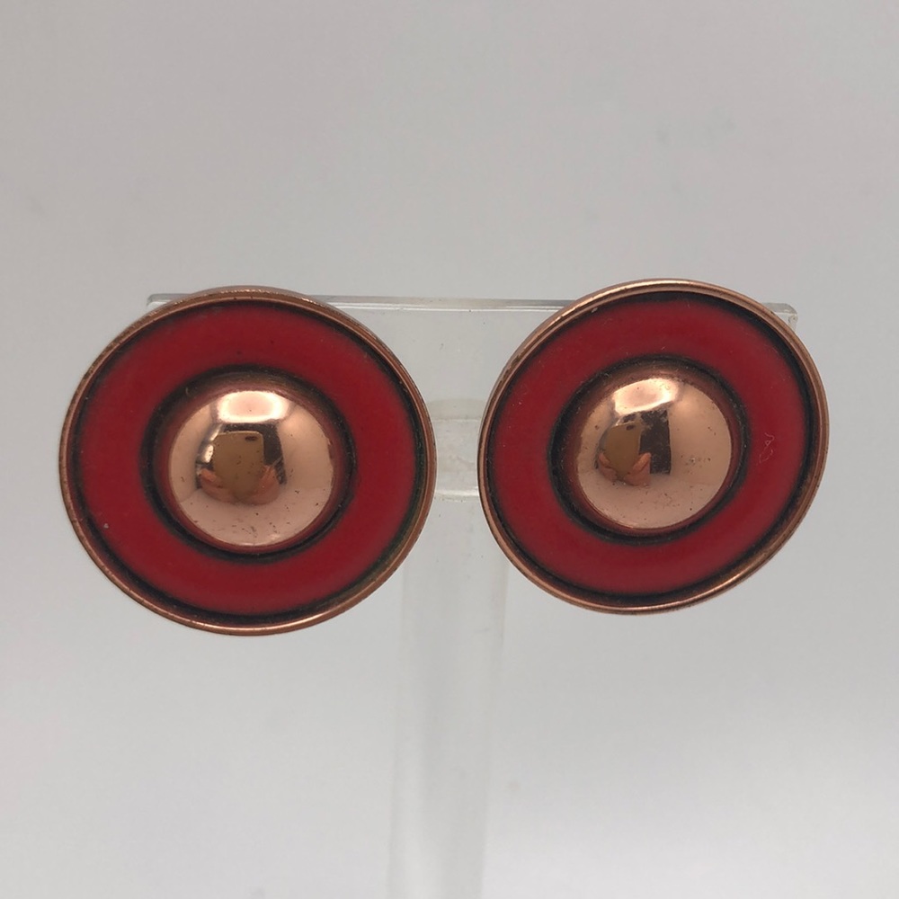 VTG Matisse Copper Enamel Earrings